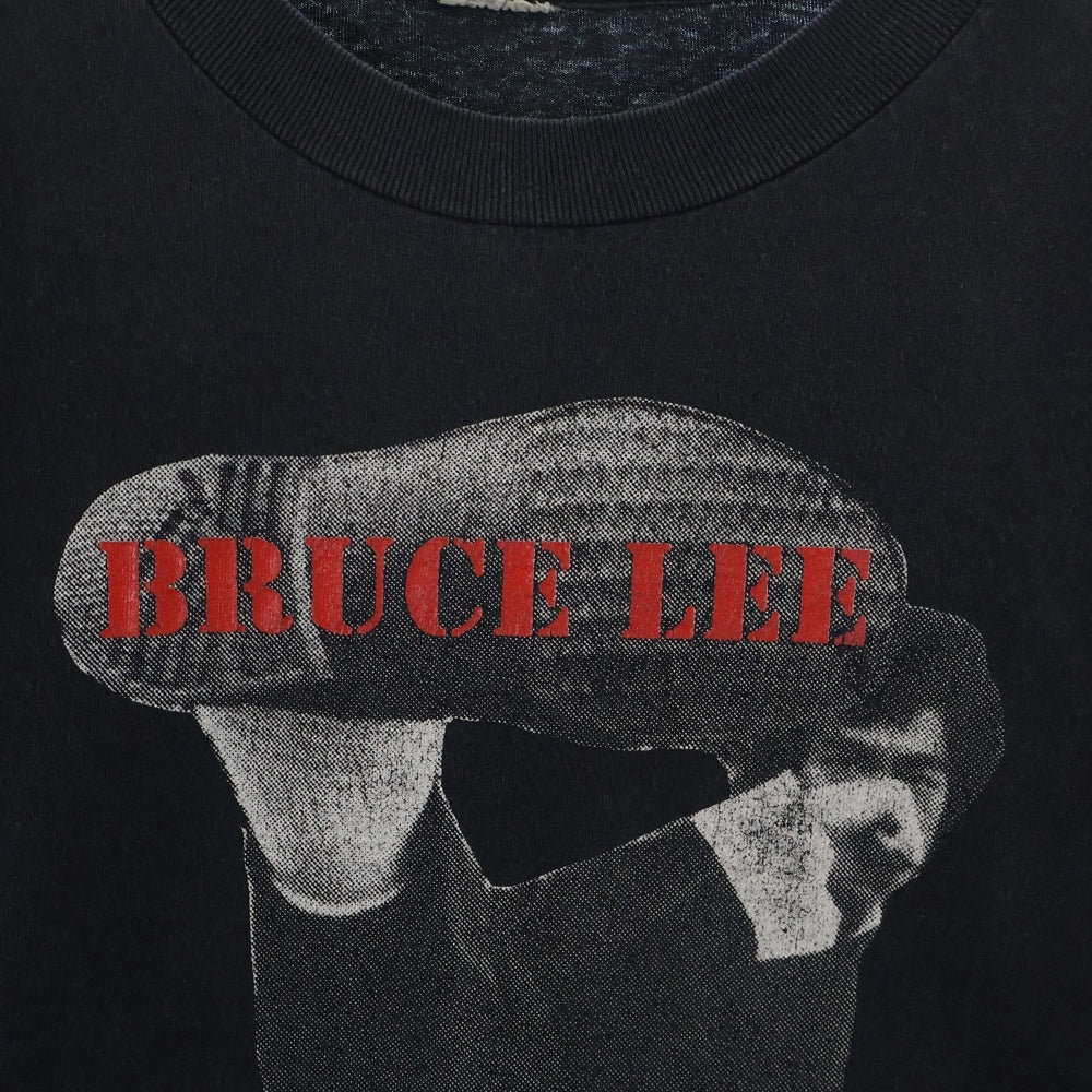 VINTAGE(ヴィンテージ) 90's BRUCE LEE HAND PRINTED IN HOLLYWOOD ブルースリー フォトプリントTシャツ 半袖カットソー ブラック