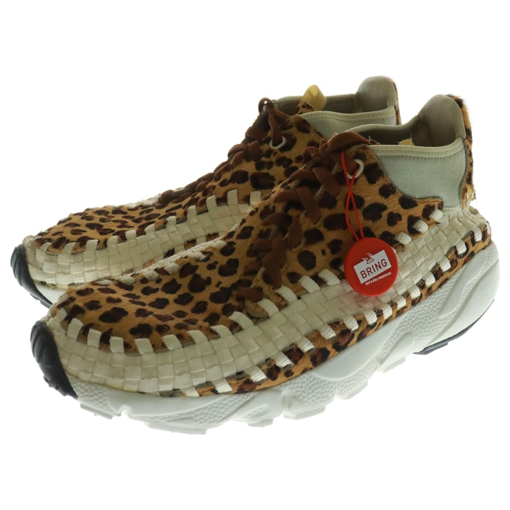 NIKE(ナイキ) AIR FOOTSCAPE WOVEN CHUKKA PRM LEOPARD 446337-200エアフットケープ ウーブン チャッカ PRM レオパード ローカットスニーカー ブラウン US8/26cm