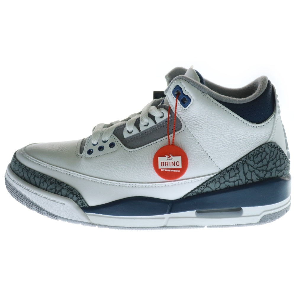 NIKE(ナイキ) AIR JORDAN 3 RETRO MIDNIGHT NAVY CT8532-140 エアジョーダン3 レトロ ミッドナイトネイビー ミッドカットスニーカー ホワイト/ネイビー US8.5/26.5cm