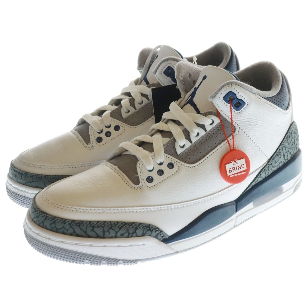NIKE(ナイキ) AIR JORDAN 3 RETRO MIDNIGHT NAVY CT8532-140 エアジョーダン3 レトロ ミッドナイトネイビー ミッドカットスニーカー ホワイト/ネイビー US8.5/26.5cm