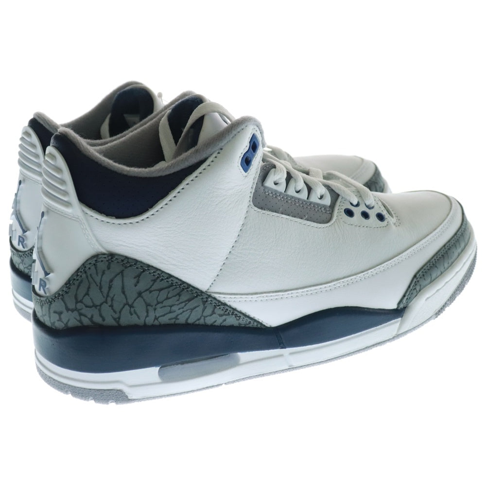 NIKE(ナイキ) AIR JORDAN 3 RETRO MIDNIGHT NAVY CT8532-140 エアジョーダン3 レトロ ミッドナイトネイビー ミッドカットスニーカー ホワイト/ネイビー US8.5/26.5cm