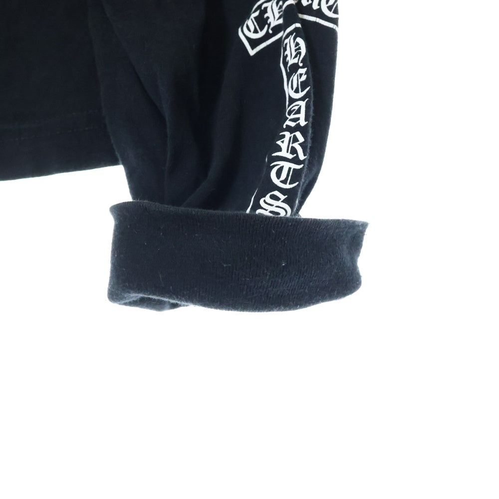 CHROME HEARTS(クロムハーツ) Fuck You L/S Pocket Tee ファックユーバック ロゴ ポケット付き クルーネック 長袖Tシャツ カットソー ブラック