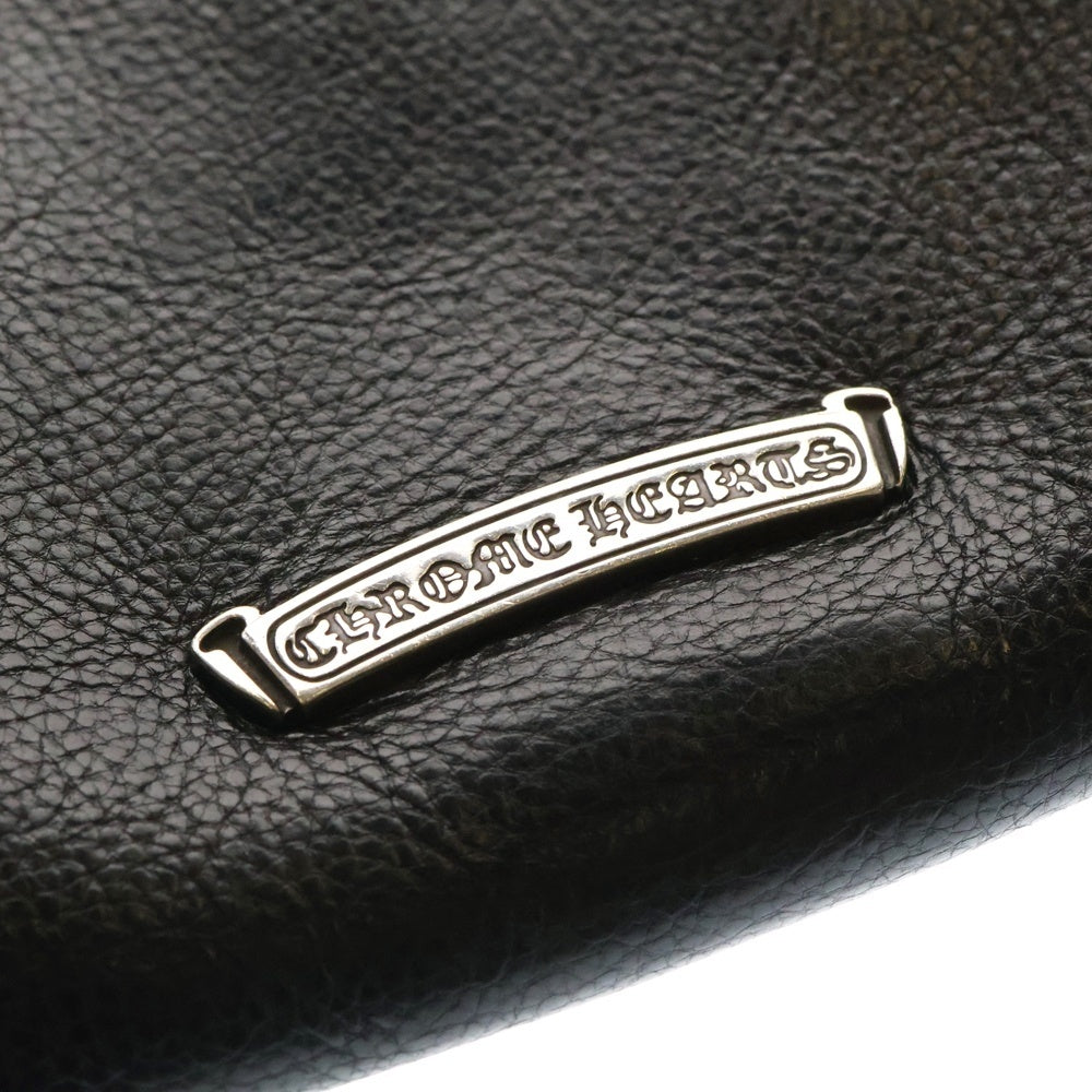 CHROME HEARTS(クロムハーツ) SQ PKT CH CRS スクエアポケットCHクロス スモールCHクロス付きレザーショルダーバッグ ブラック/シルバー