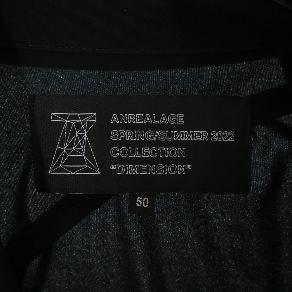 ANREALAGE(アンリアレイジ) 22SS DIMENSION ラウンド 長袖シャツ ブラック