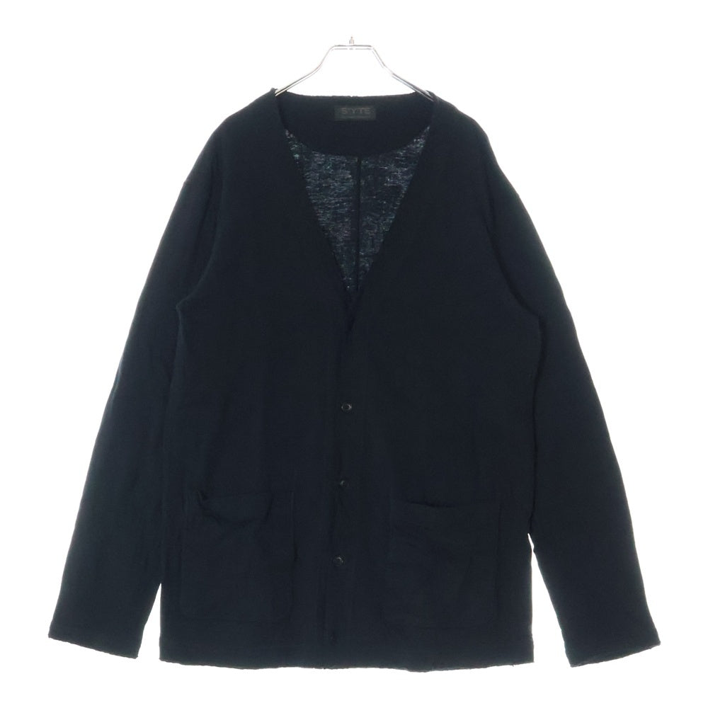 s'yte(サイト) 23AW DOUBLE-FACE COTTON JERSEY CARDIGAN ダブルフェイス コットンジャージーカーディガン ブラック UI-T25-010