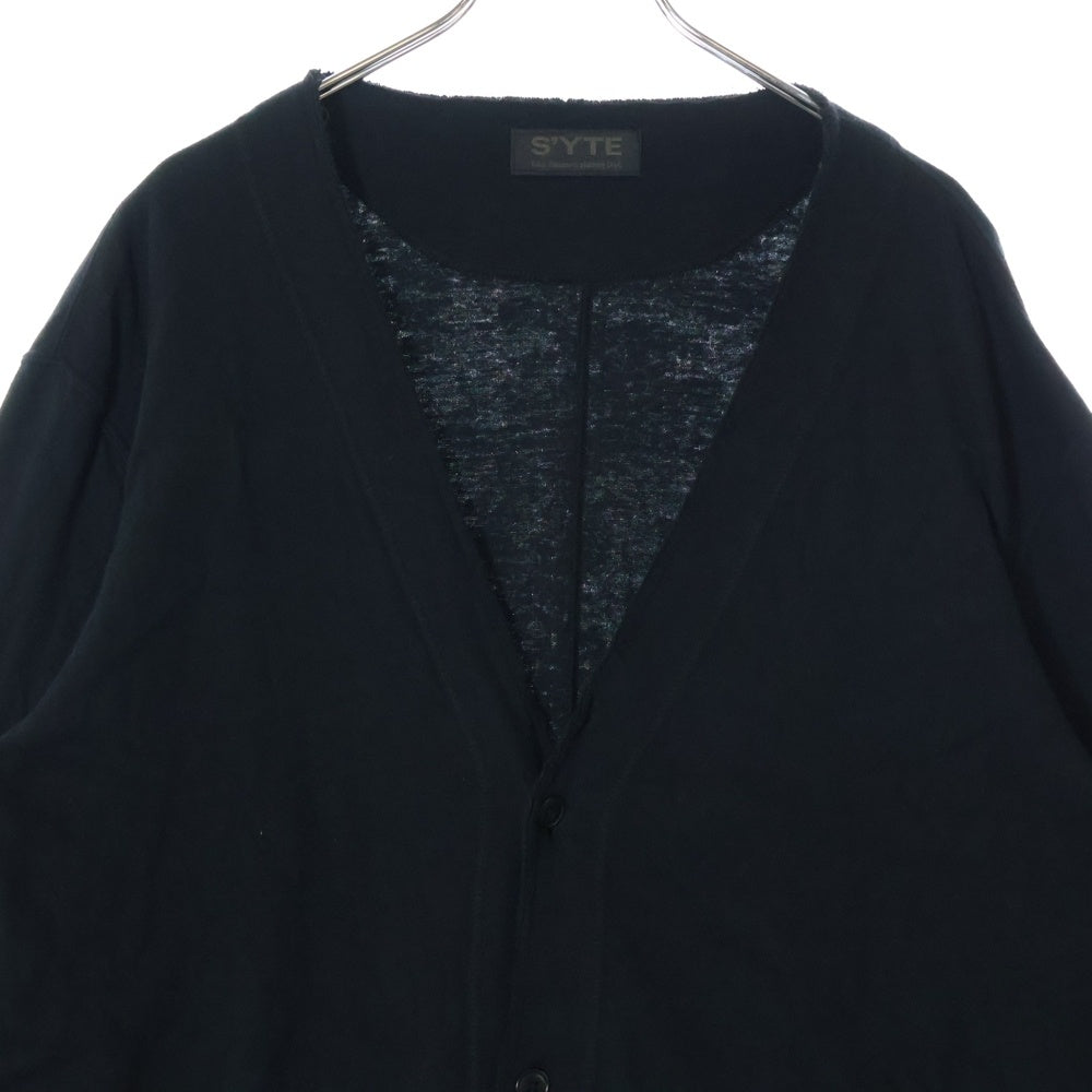 s'yte(サイト) 23AW DOUBLE-FACE COTTON JERSEY CARDIGAN ダブルフェイス コットンジャージーカーディガン ブラック UI-T25-010