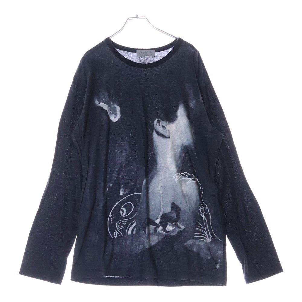 Yohji Yamamoto POUR HOMME(ヨウジヤマモト プールオム) 21AW プリントロングスリーブTシャツ ブラック HX-T69-270