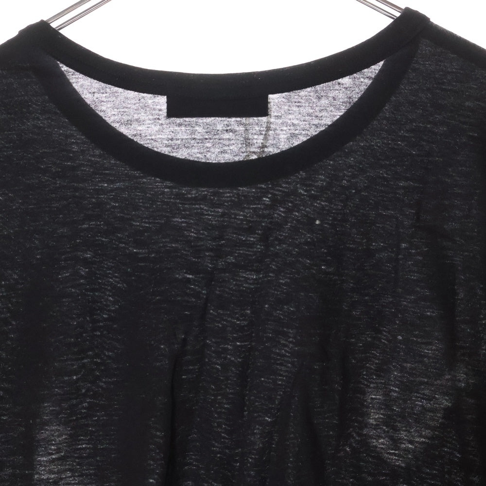Yohji Yamamoto POUR HOMME(ヨウジヤマモト プールオム) 21AW プリントロングスリーブTシャツ ブラック HX-T69-270