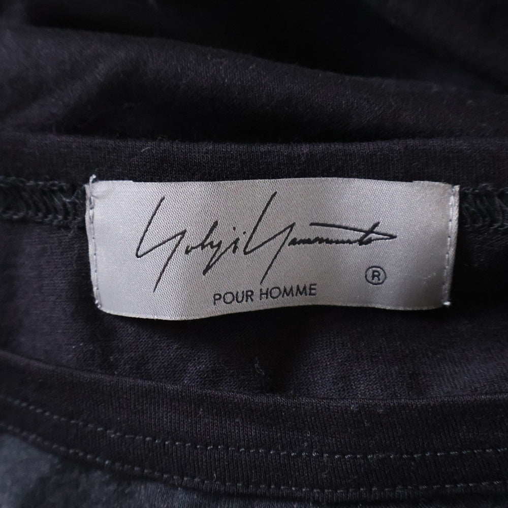 Yohji Yamamoto POUR HOMME(ヨウジヤマモト プールオム) 21AW プリントロングスリーブTシャツ ブラック HX-T69-270