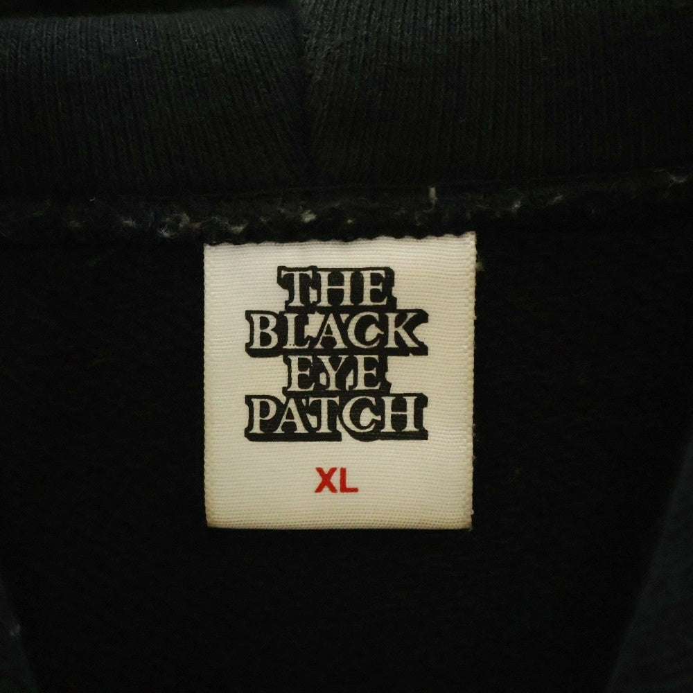 THE BLACK EYE PATCH(ブラックアイパッチ) 23SS LABEL PACK HOODIE フード取扱注意ロゴ プルオーバーパーカー フーディー ブラック