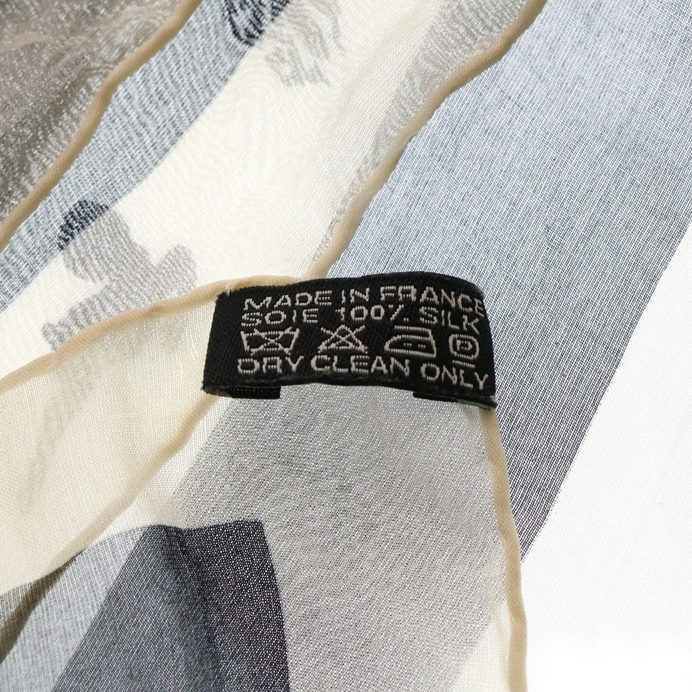 CHROME HEARTS(クロムハーツ) FOTI フォティ バンダナ シルクスカーフ 大判ストール ホワイト/ブラック
