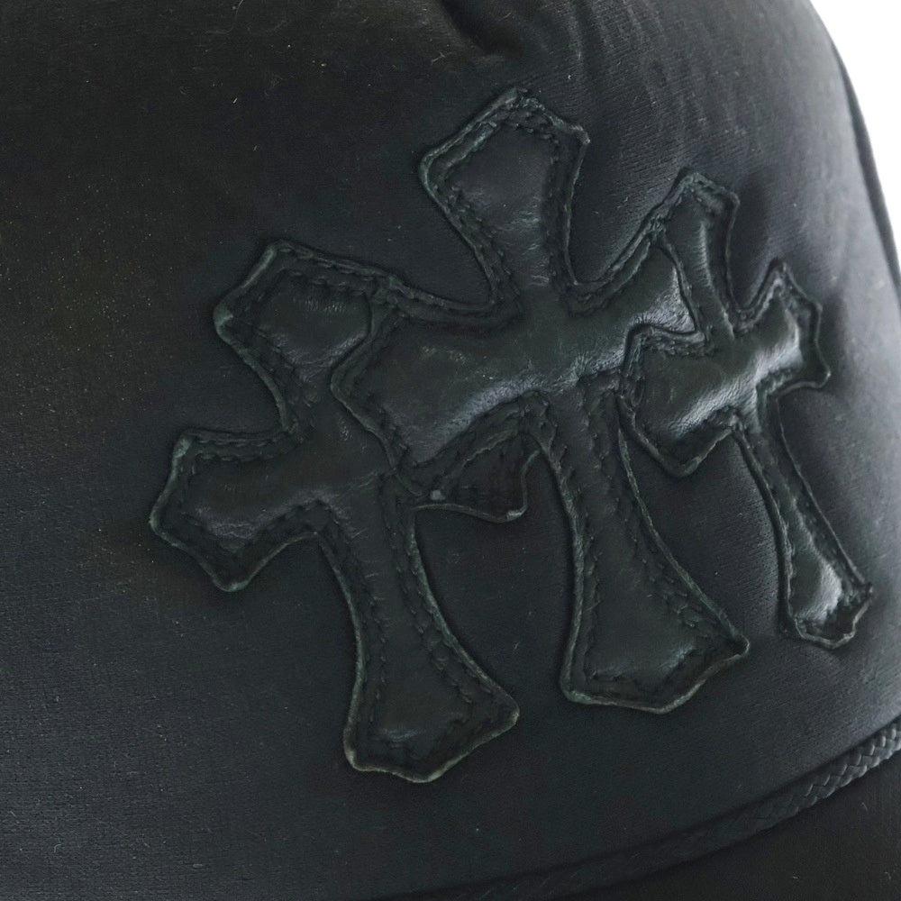 CHROME HEARTS(クロムハーツ) Cemetery Cross Patch Trucker Cap セメタリークロスパッチトラッカーキャップ ベースボールキャップ クロスボール 帽子 ブラック