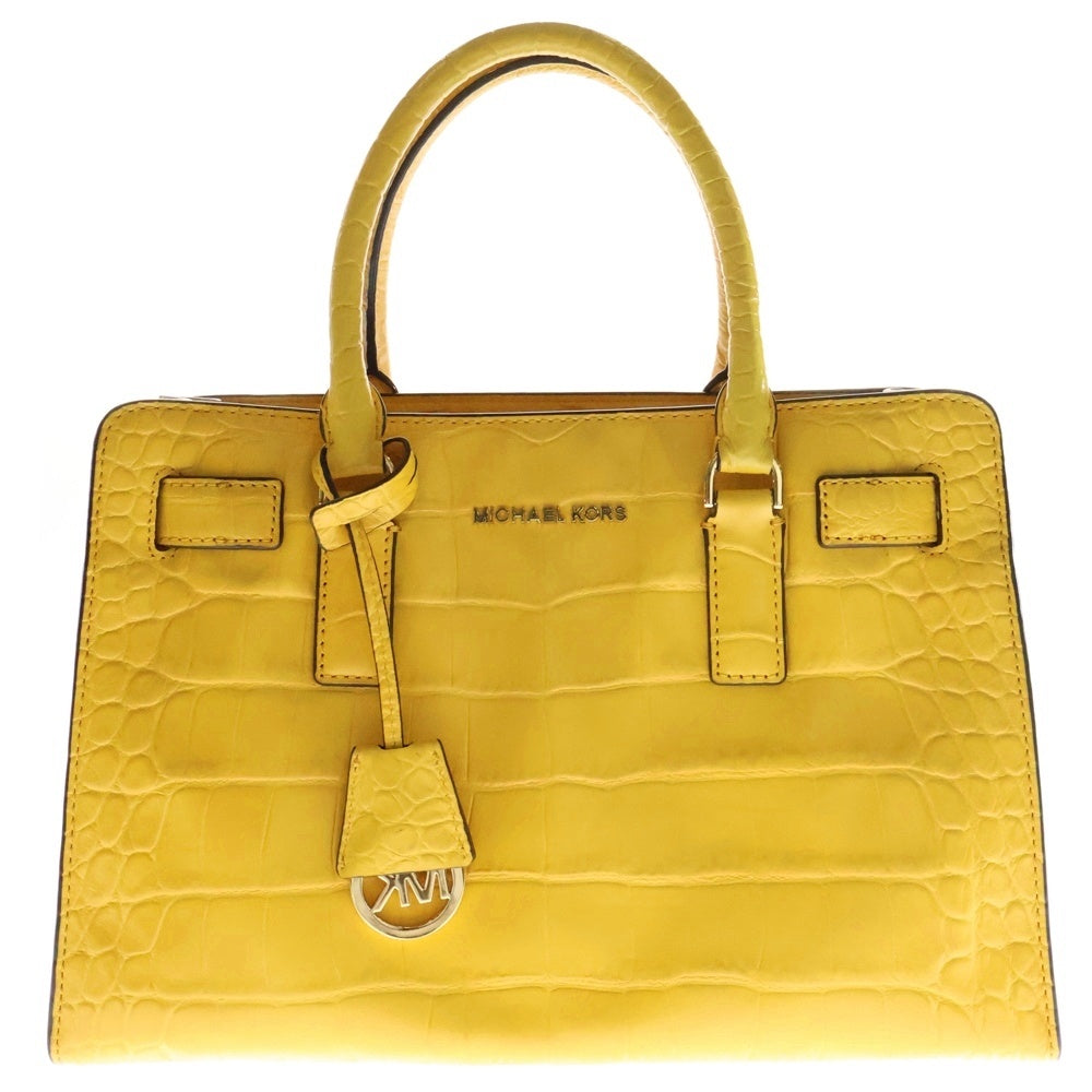 MICHAEL KORS(マイケルコース) クロコ型押し 2WAY ショルダーバッグ ハンドバッグ イエロー レディース 30H4GA1S3E