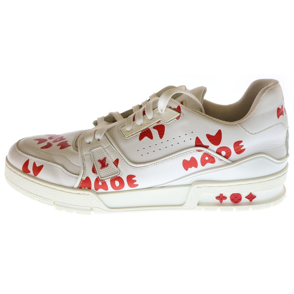 LOUIS VUITTON(ルイヴィトン) × NIGO LVトレイナーライン レザーローカットスニーカー ホワイト/レッド FD0291