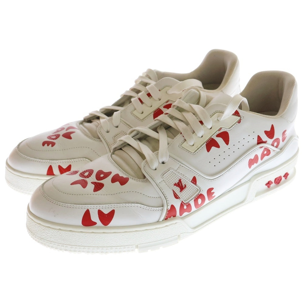 LOUIS VUITTON(ルイヴィトン) × NIGO LVトレイナーライン レザーローカットスニーカー ホワイト/レッド FD0291