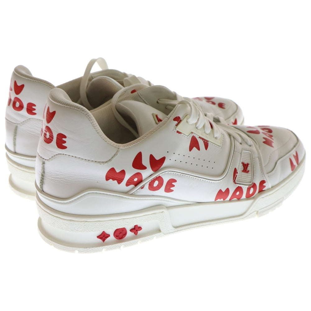 LOUIS VUITTON(ルイヴィトン) × NIGO LVトレイナーライン レザーローカットスニーカー ホワイト/レッド FD0291