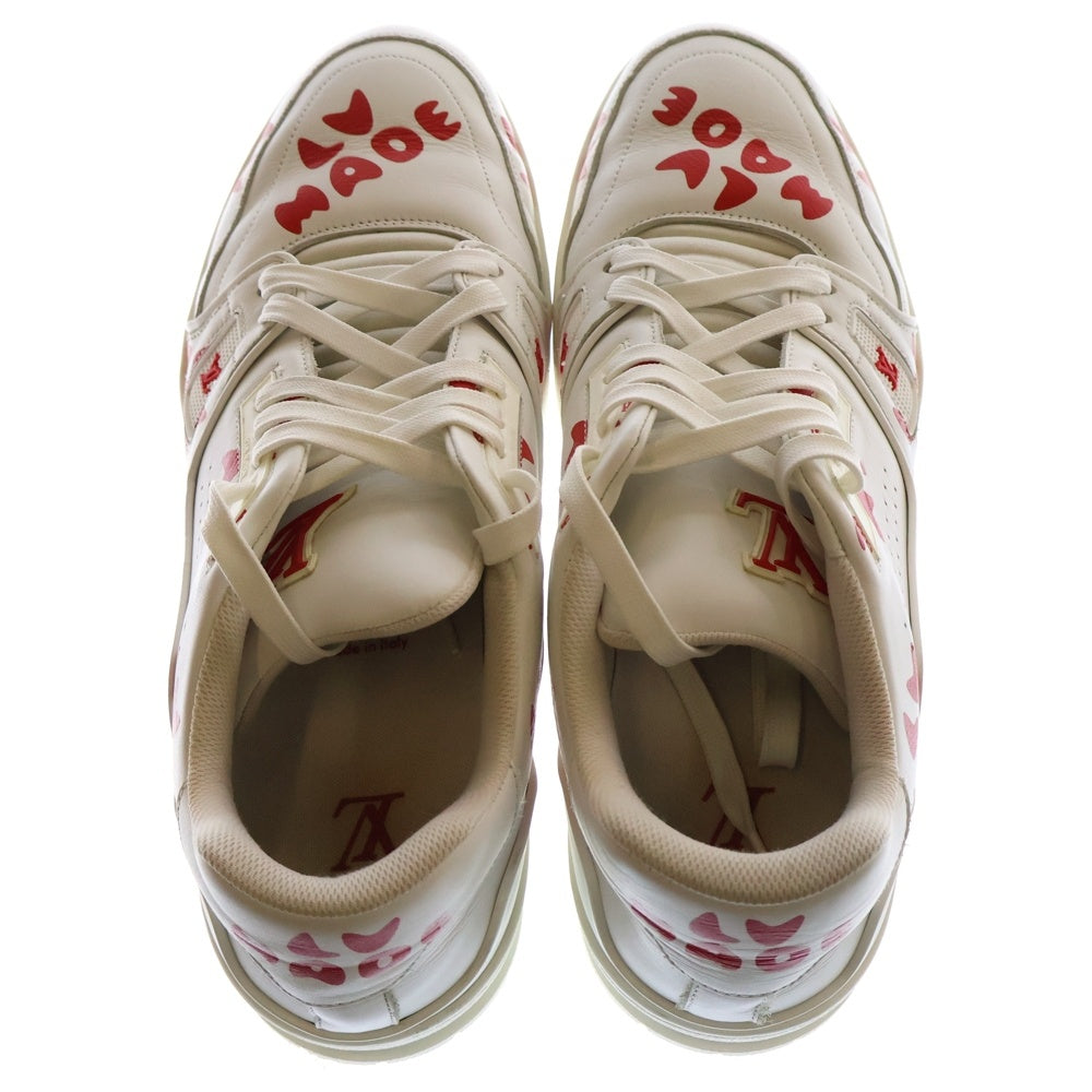 LOUIS VUITTON(ルイヴィトン) × NIGO LVトレイナーライン レザーローカットスニーカー ホワイト/レッド FD0291