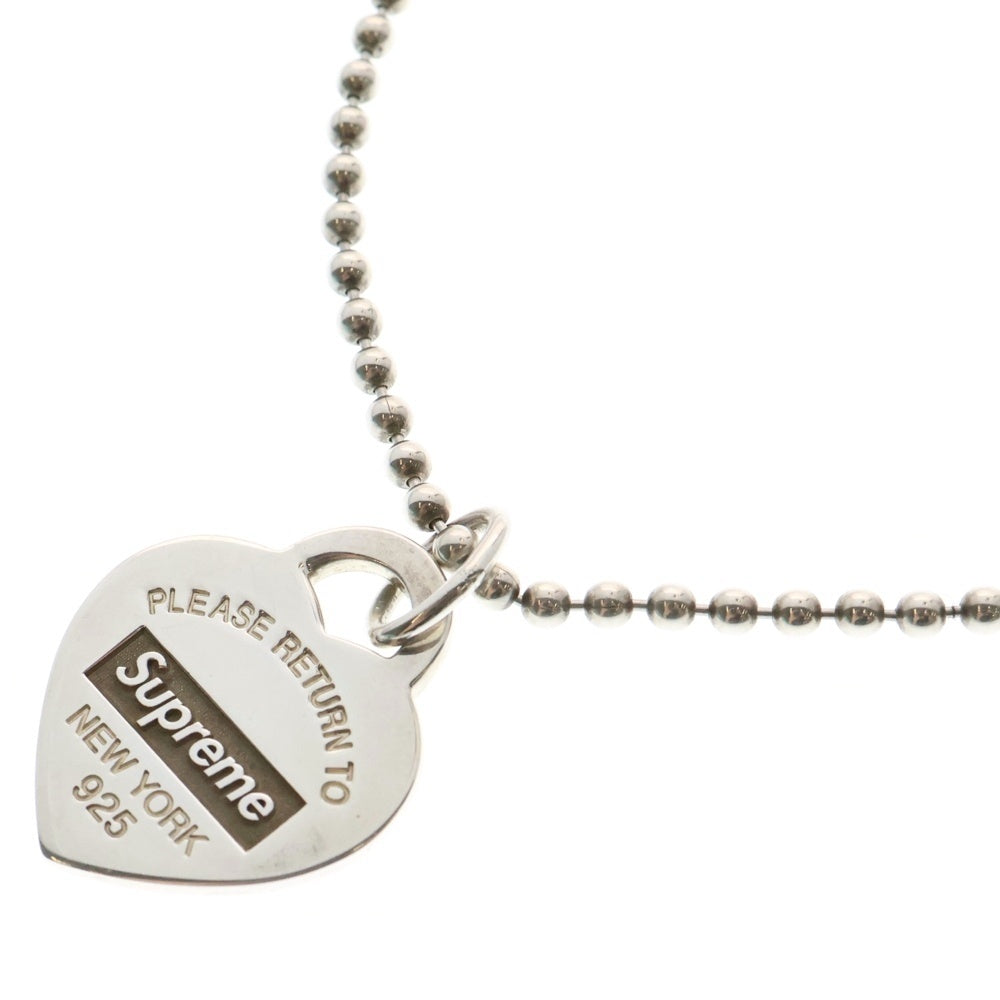 SUPREME(シュプリーム) 21AW × TIFFANY&Co. Return to Tiffany Heart Tag Pendant ティファニー ハートタグペンダントネックレス シルバー