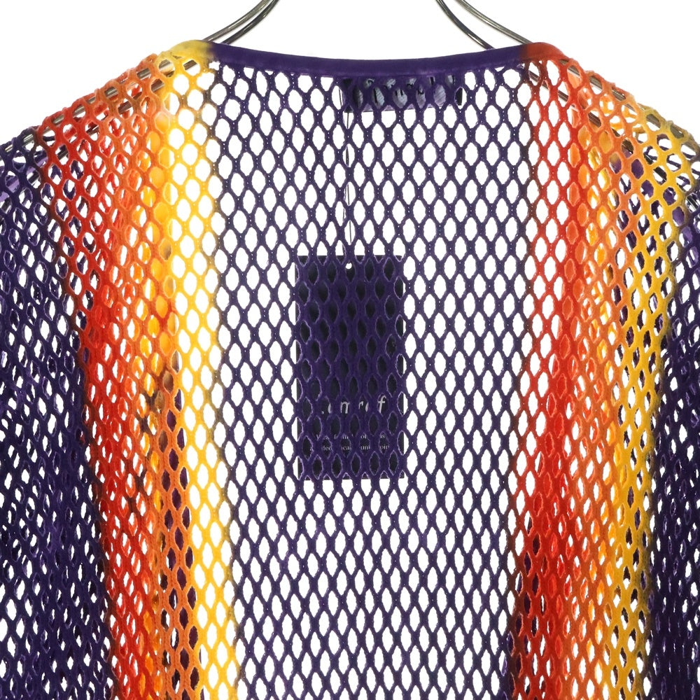 Lamrof(ラムロフ) AMI ART CARDIGAN アミアート メッシュカーディガン パープル/オレンジ LM-24SS-CT02