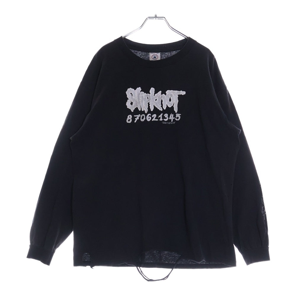 VINTAGE(ヴィンテージ) 90S SlipKnot 870621345 バンド 長袖Tシャツ ロングスリーブカットソー ブラック