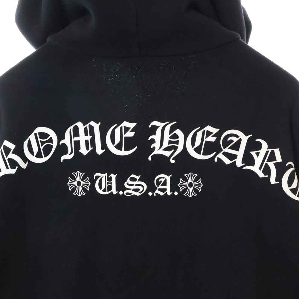 CHROME HEARTS(クロムハーツ) FLRL Zip Hoodie フローラル ジップパーカー アーチロゴ ブラック 2212-304-0456