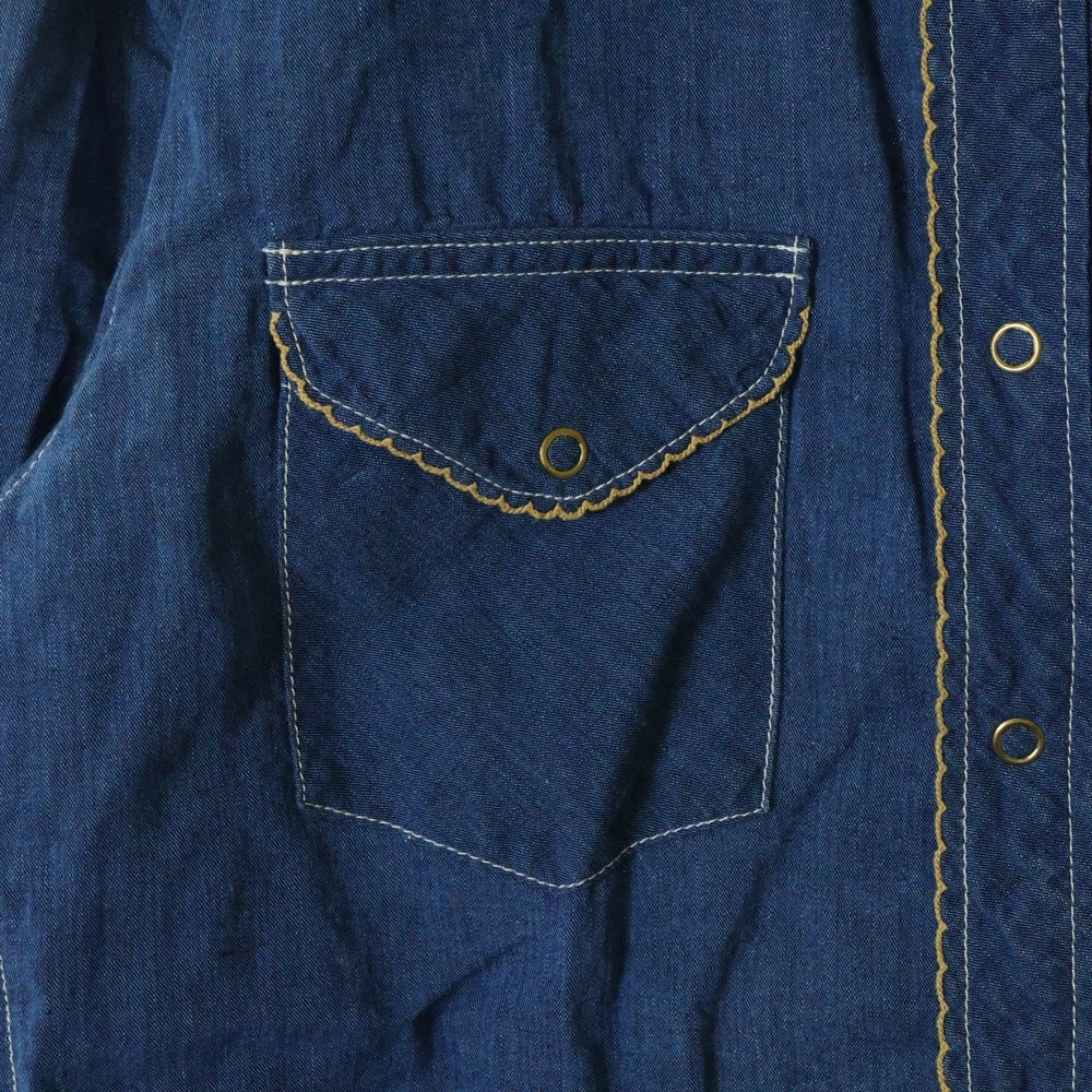 VISVIM(ヴィスヴィム) 13AW FOUR CORNERS SHIRT CHAMBRAY フォーコーナーズ ウエスタン長袖シャツ インディゴ 0113205007011