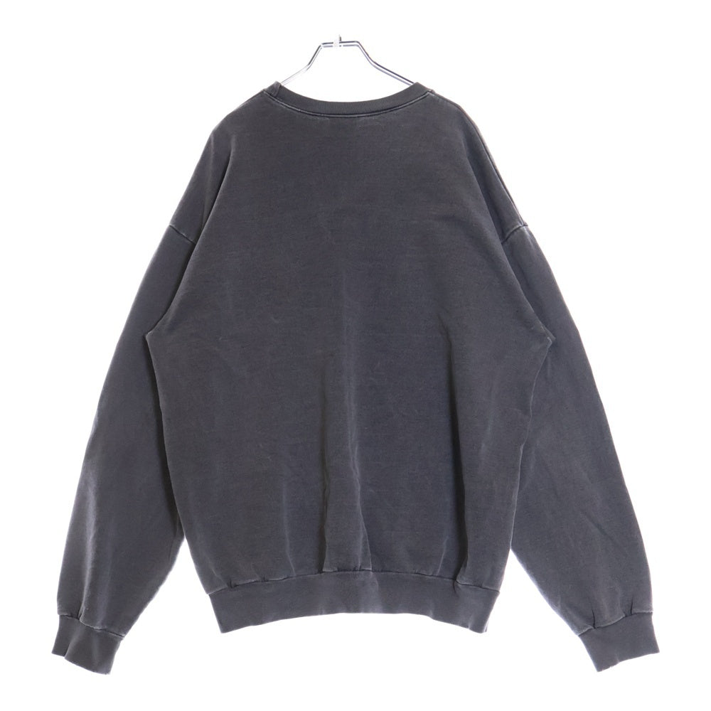 Girls Don't Cry(ガールズドントクライ) TONAL CREWNECK SWEATSHIRT 胸ロゴ刺繍 クルーネック スウェットトレーナー チャコールグレー