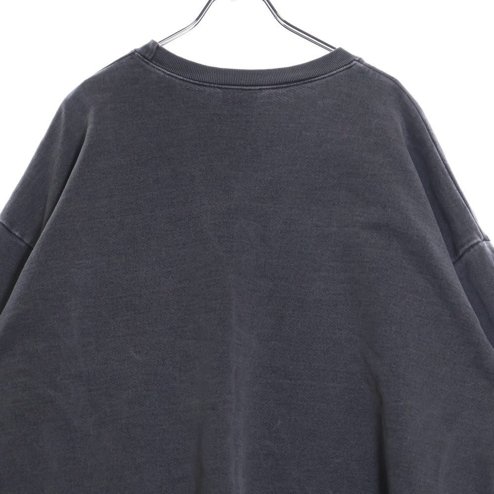 Girls Don't Cry(ガールズドントクライ) TONAL CREWNECK SWEATSHIRT 胸ロゴ刺繍 クルーネック スウェットトレーナー チャコールグレー