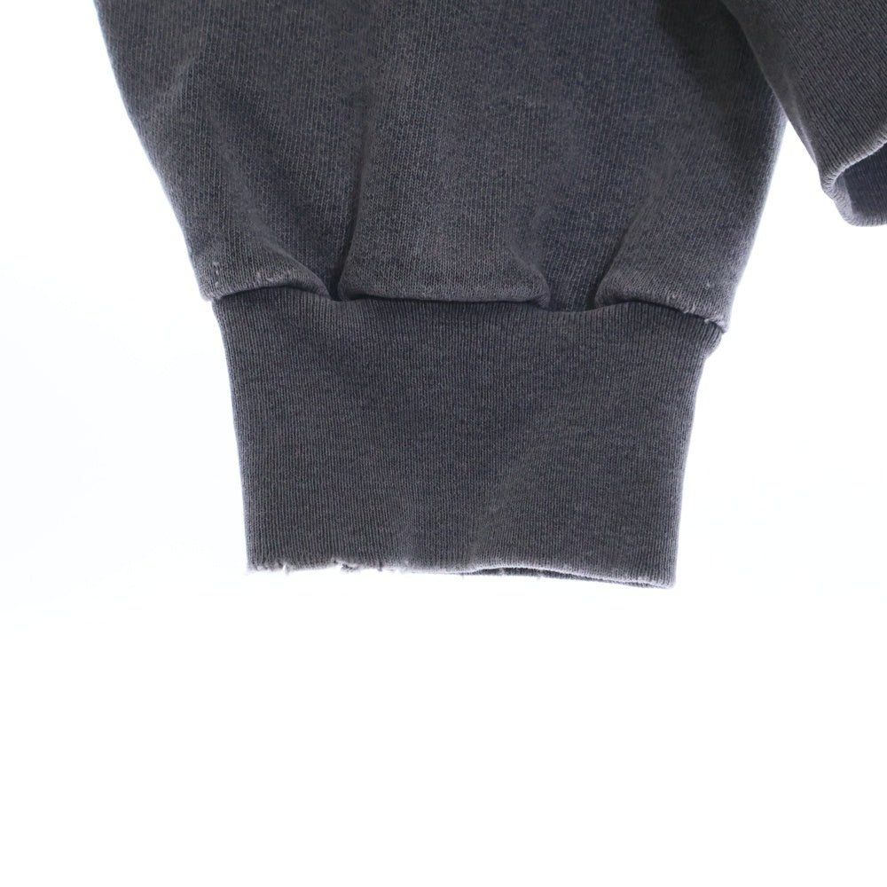 Girls Don't Cry(ガールズドントクライ) TONAL CREWNECK SWEATSHIRT 胸ロゴ刺繍 クルーネック スウェットトレーナー チャコールグレー