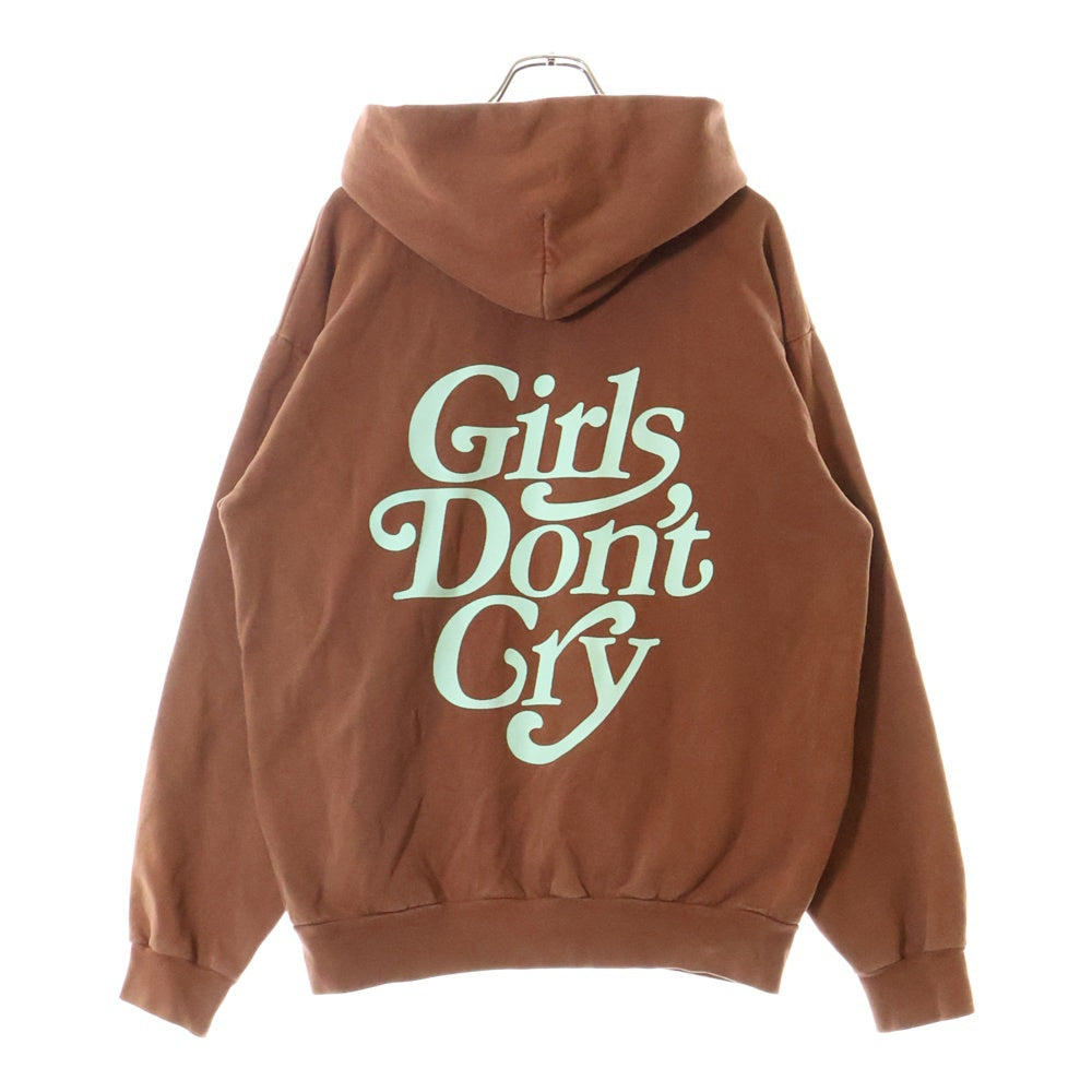 Girls Don't Cry(ガールズドントクライ) ロゴプリント スウェット プルオーバー パーカー ブラウン
