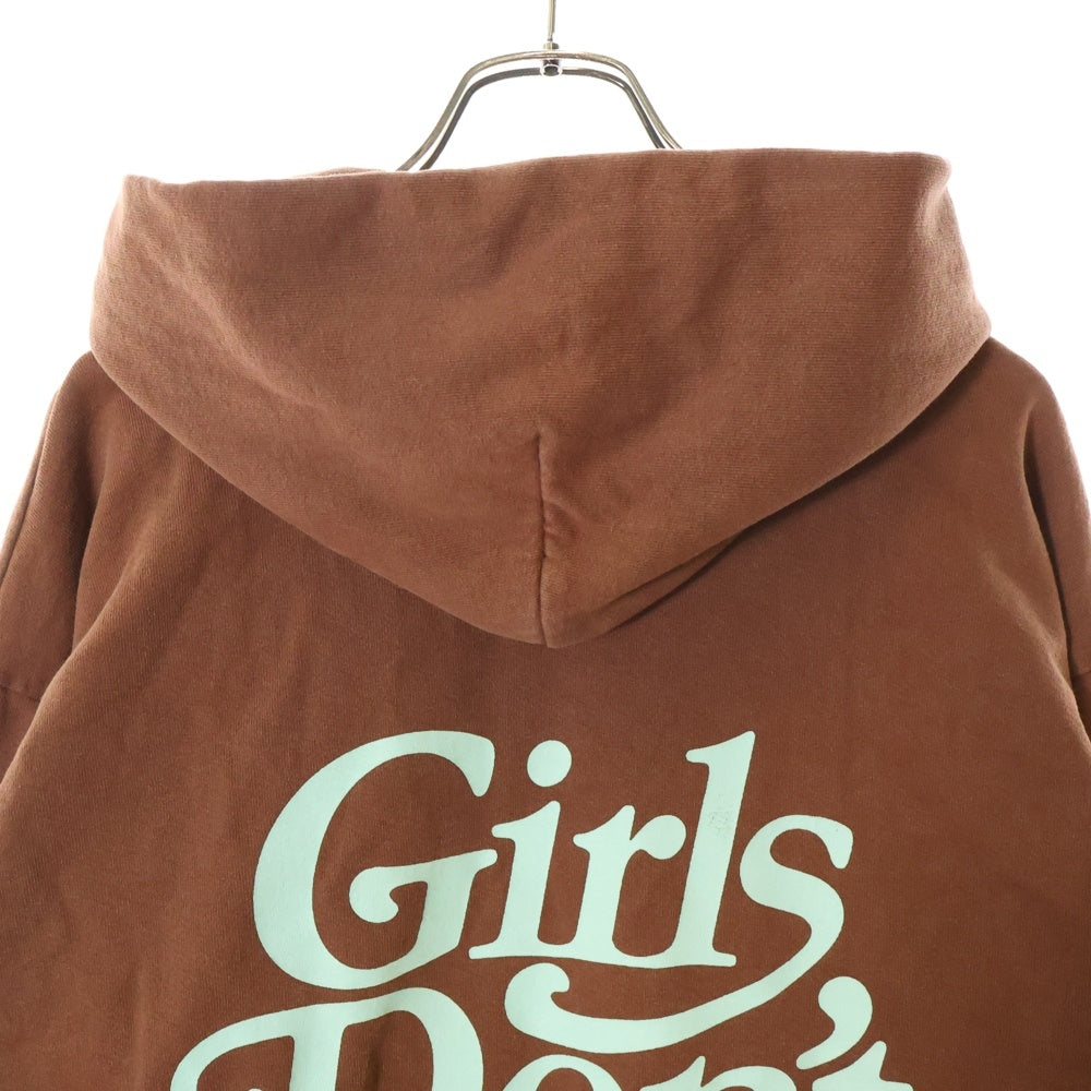 Girls Don't Cry(ガールズドントクライ) ロゴプリント スウェット プルオーバー パーカー ブラウン