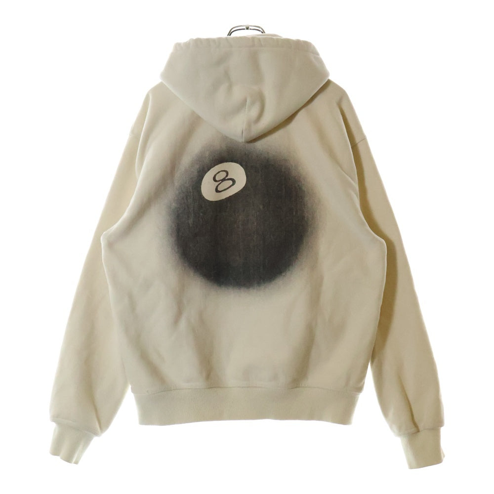 STUSSY(ステューシー) 8 BALL FADE HOODED SWEAT 1924846 8ボール フェード フーデッド スウェットシャツ プルオーバーパーカー ホワイト