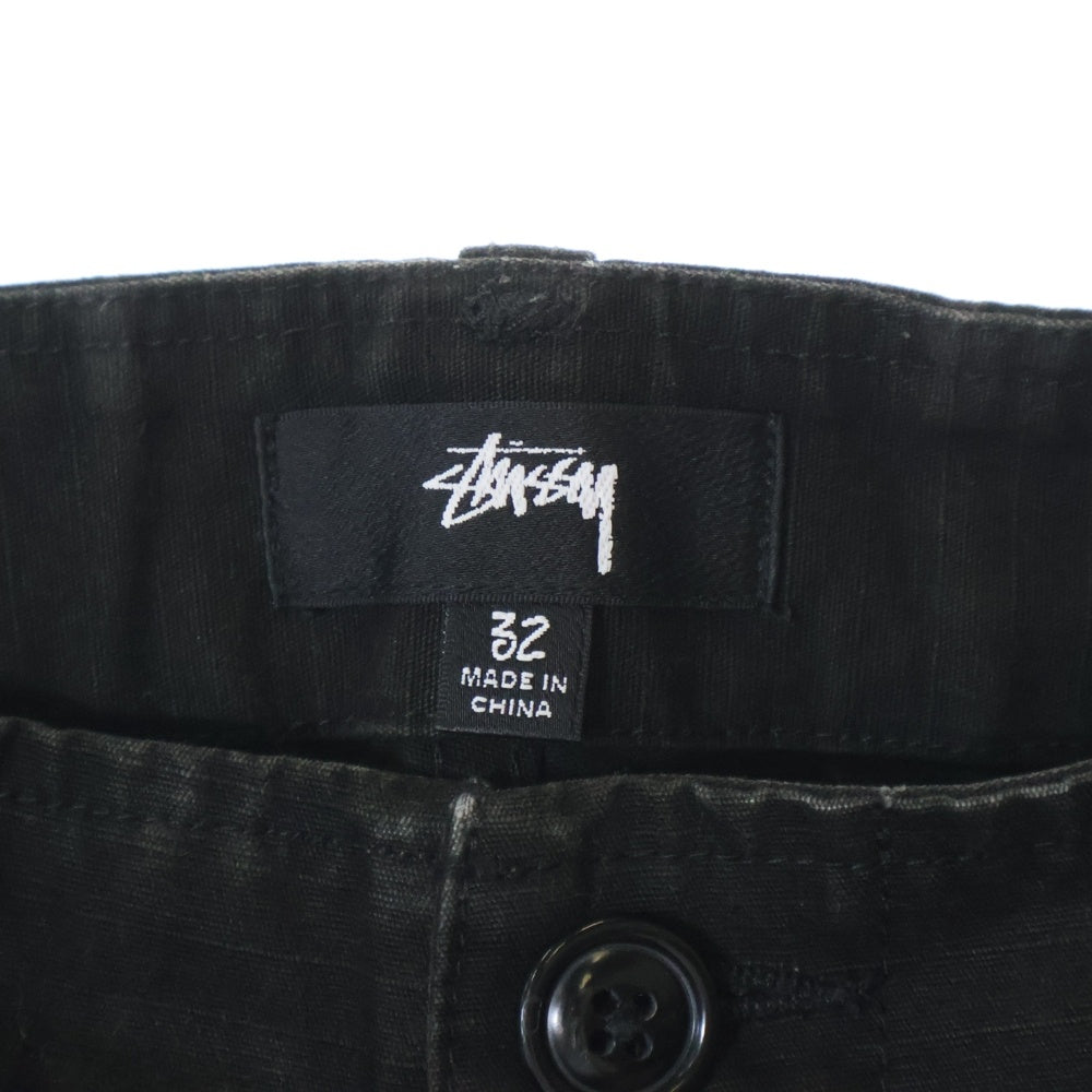 STUSSY(ステューシー) RIPSTOP SURPLUS CARGO リップストップ カーゴパンツ ブラック 116586