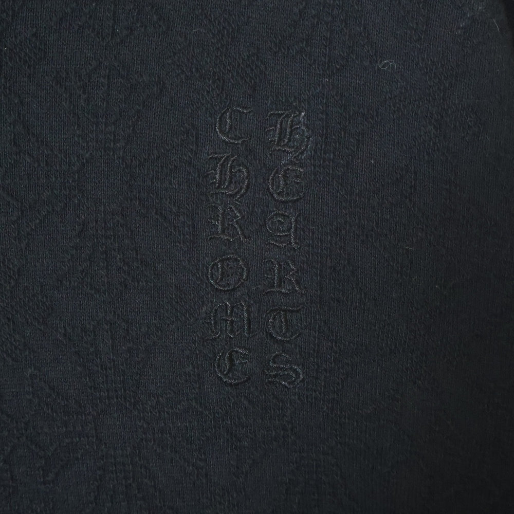 CHROME HEARTS(クロムハーツ) Y NOT CHプラス総柄ジャガードプルオーバーパーカー フーディー ブラック 2211-304-6606