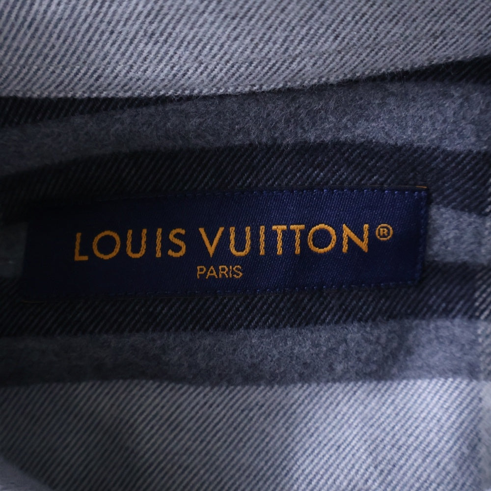 LOUIS VUITTON(ルイヴィトン) 24AW 胸ロゴ ダミエロングスリーブフランネル長袖シャツ グレー RM242M MJV HRS63W