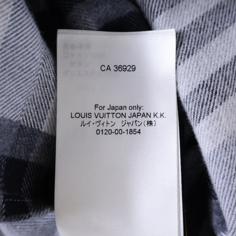 LOUIS VUITTON(ルイヴィトン) 24AW 胸ロゴ ダミエロングスリーブフランネル長袖シャツ グレー RM242M MJV HRS63W