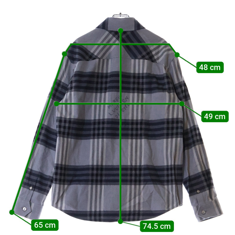 LOUIS VUITTON(ルイヴィトン) 24AW 胸ロゴ ダミエロングスリーブフランネル長袖シャツ グレー RM242M MJV HRS63W