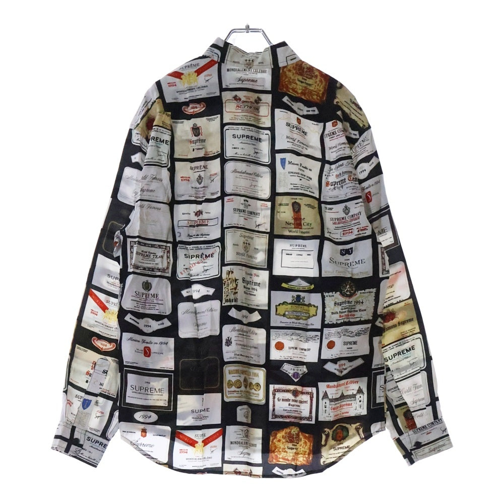 SUPREME(シュプリーム) 24AW Label Shirt 総柄 ラベル レーヨン長袖シャツ マルチカラー