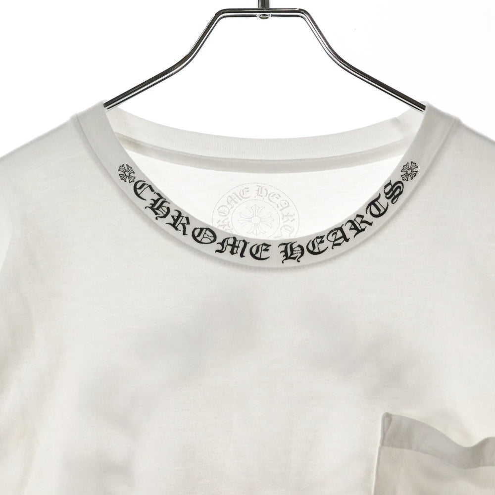 CHROME HEARTS(クロムハーツ) Neck Logo L/S Tee ネックロゴ CHバックロゴ プリント長袖Tシャツ カットソー ホワイト