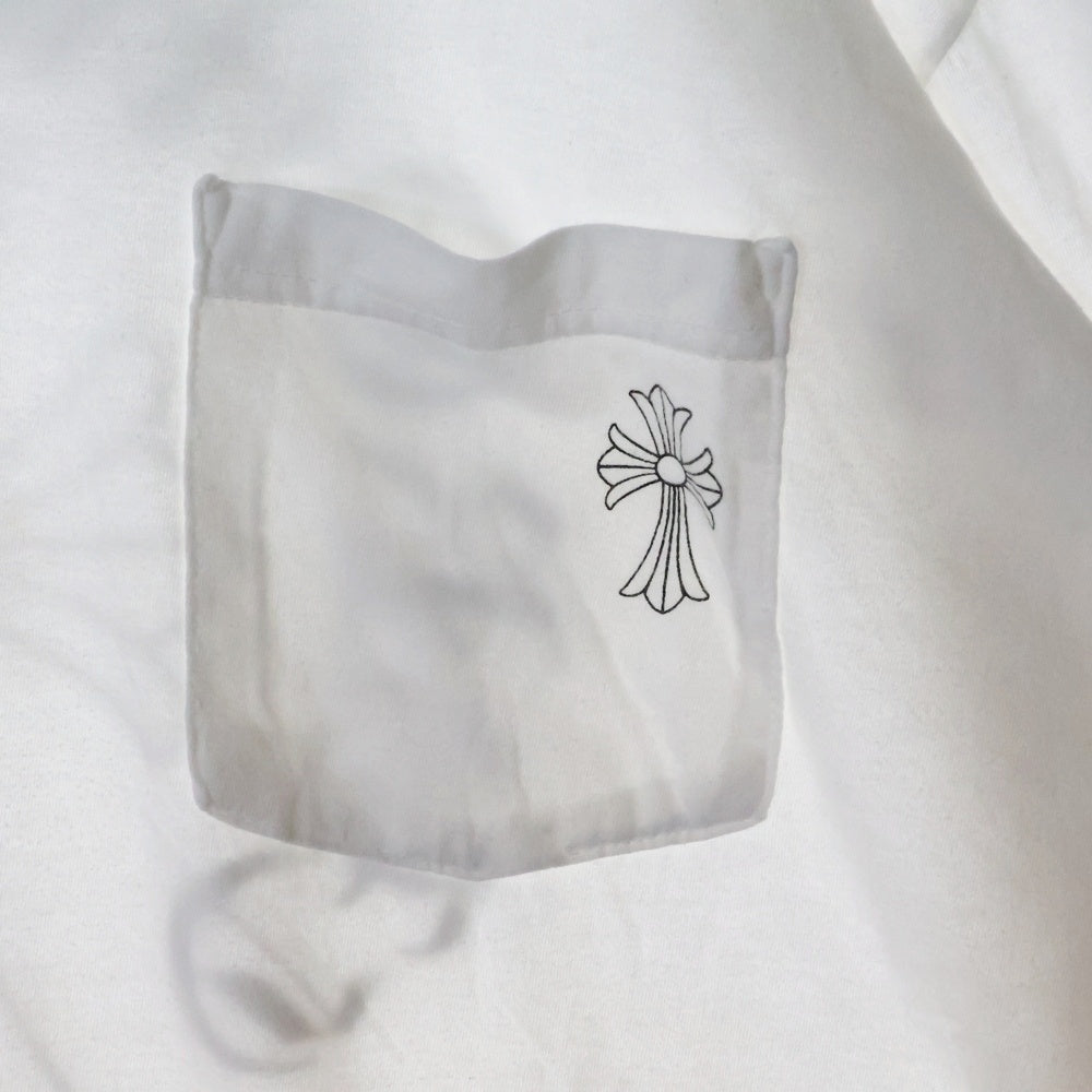 CHROME HEARTS(クロムハーツ) Neck Logo L/S Tee ネックロゴ CHバックロゴ プリント長袖Tシャツ カットソー ホワイト