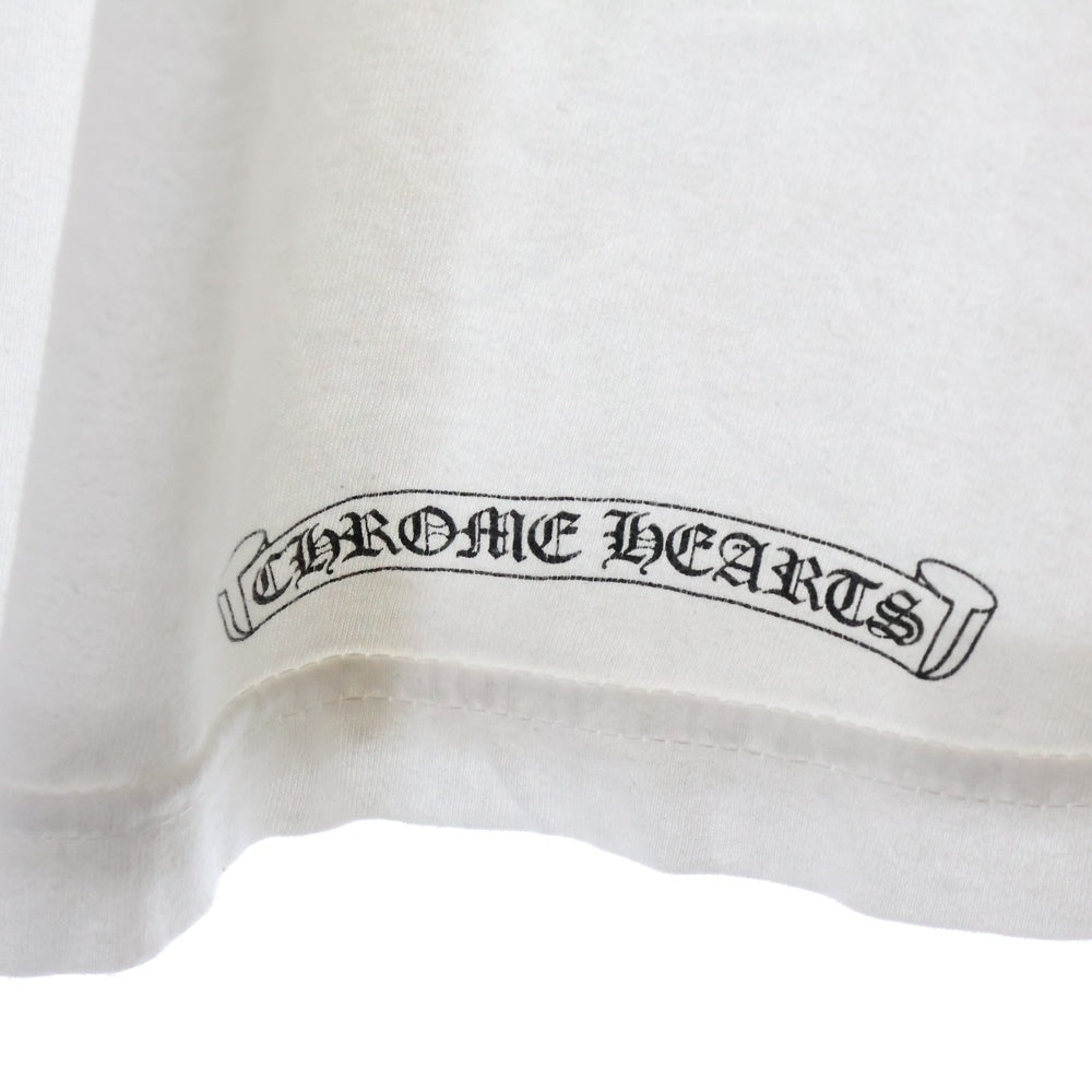 CHROME HEARTS(クロムハーツ) Neck Logo L/S Tee ネックロゴ CHバックロゴ プリント長袖Tシャツ カットソー ホワイト