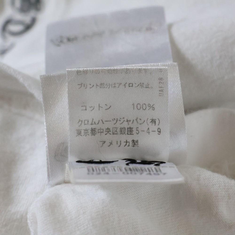 CHROME HEARTS(クロムハーツ) Neck Logo L/S Tee ネックロゴ CHバックロゴ プリント長袖Tシャツ カットソー ホワイト