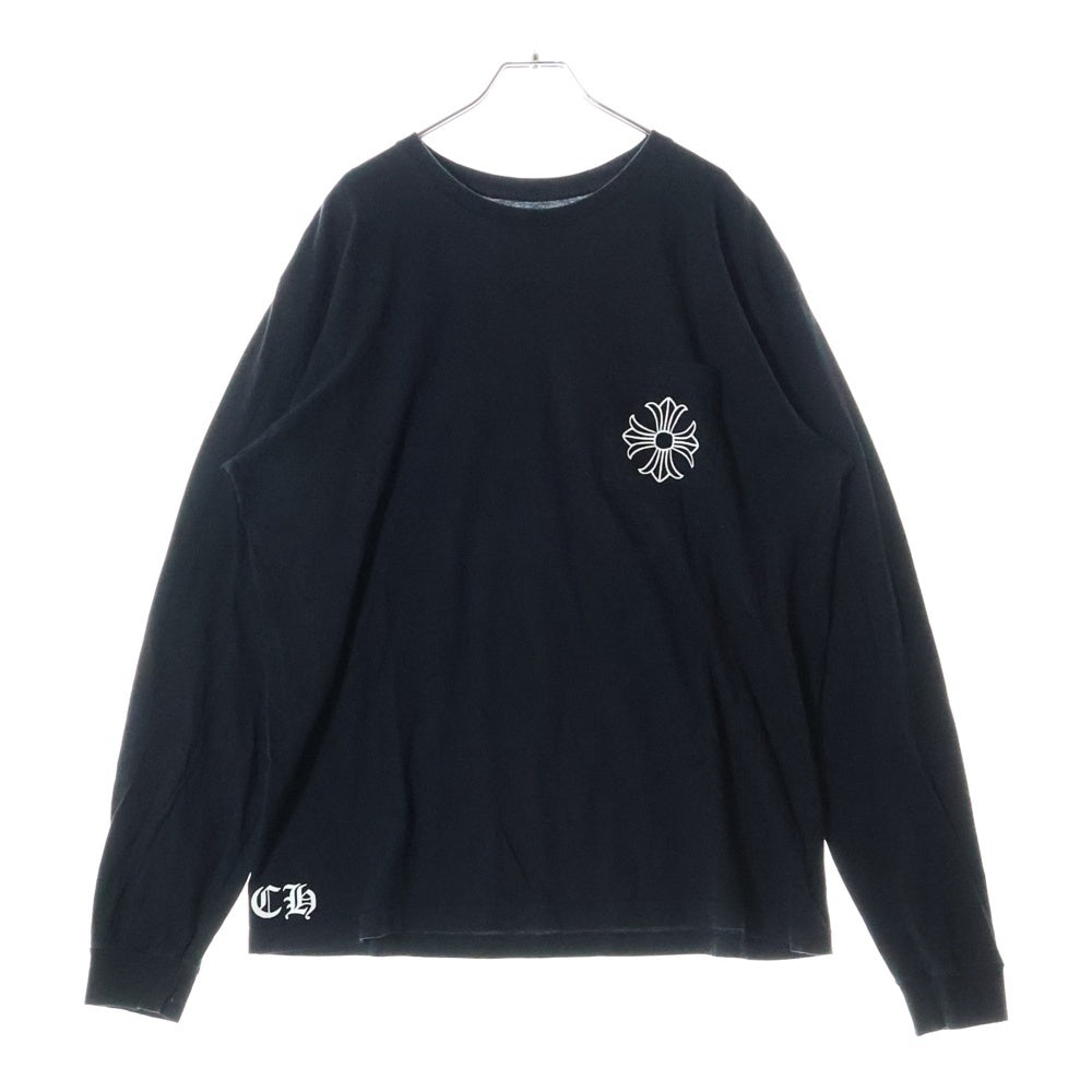 CHROME HEARTS(クロムハーツ) CH PLUS L/S Tee CHサークルロゴ バックプリント 長袖Tシャツ カットソー ブラック