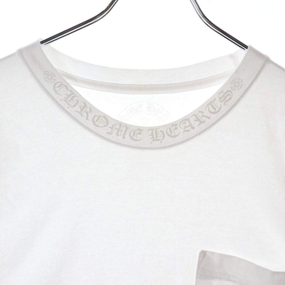 CHROME HEARTS(クロムハーツ) Neck Logo L/S Tee ネックロゴ プリント長袖Tシャツ カットソー ホワイト