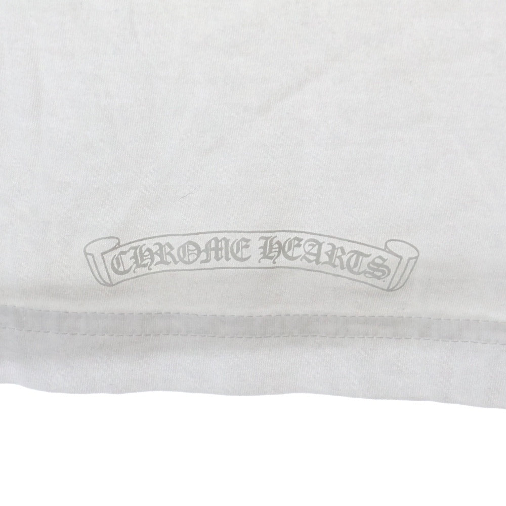 CHROME HEARTS(クロムハーツ) Neck Logo L/S Tee ネックロゴ プリント長袖Tシャツ カットソー ホワイト