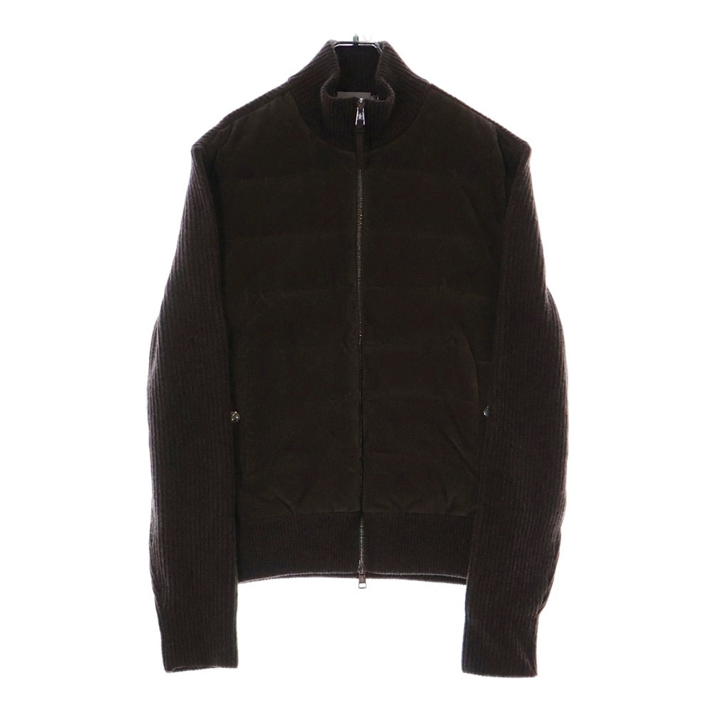 MONCLER(モンクレール) 22AW ニット切り替え コーディロイ ジップアップダウンジャケット ブラウン H20919B00012 M1241