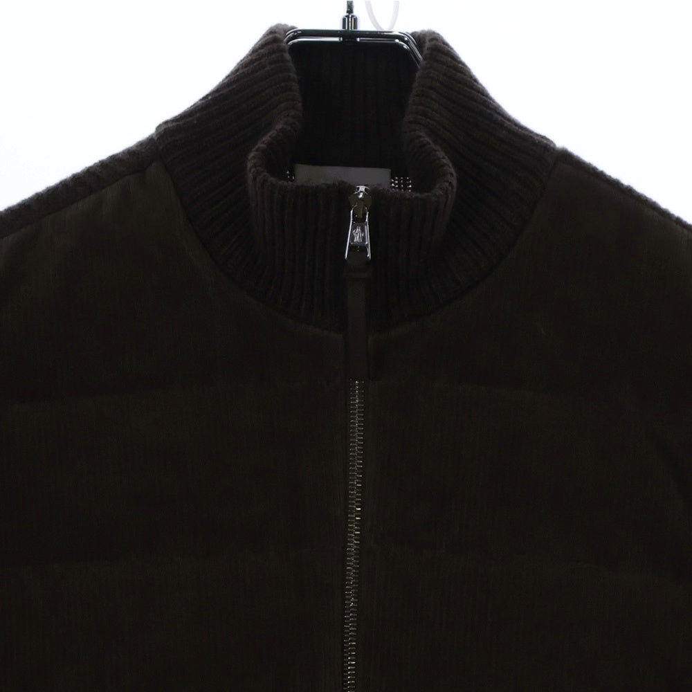 MONCLER(モンクレール) 22AW ニット切り替え コーディロイ ジップアップダウンジャケット ブラウン H20919B00012 M1241