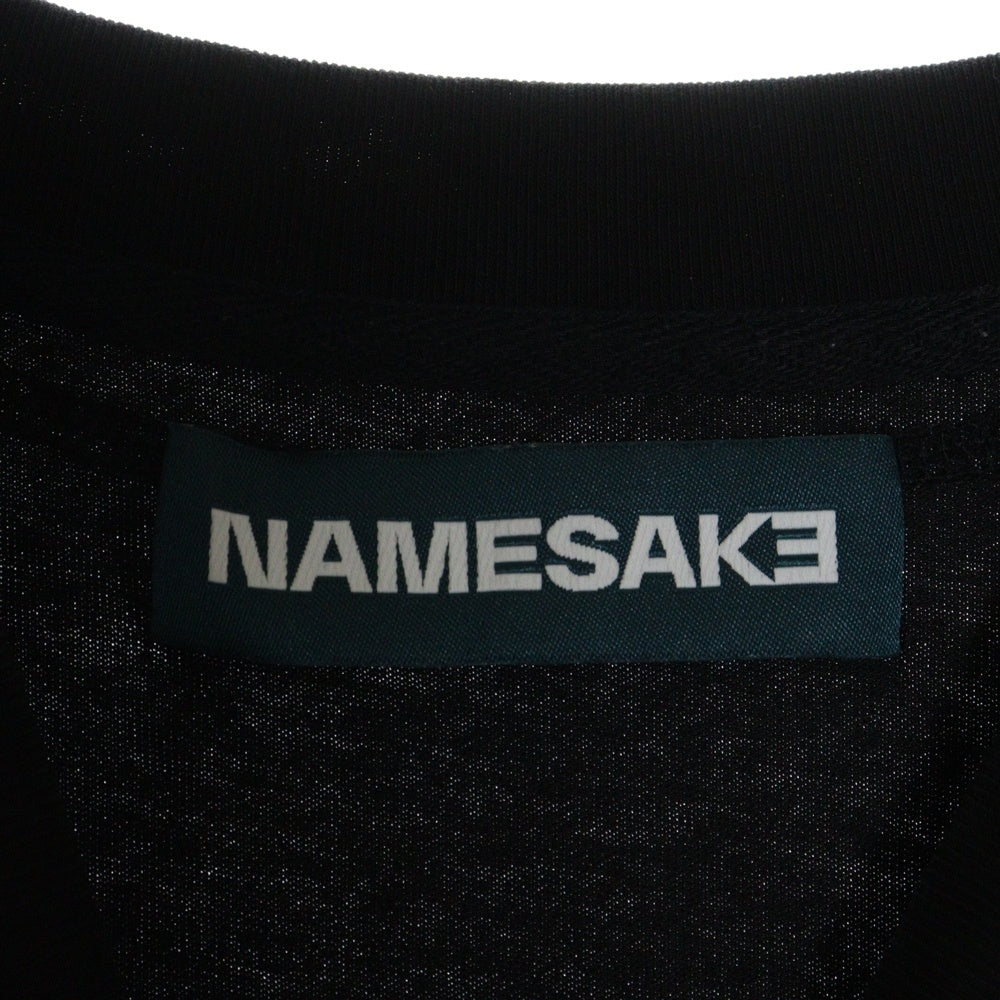 NAMESAKE(ナメサケ) フロントロゴ プリント 半袖カットソー ブラック