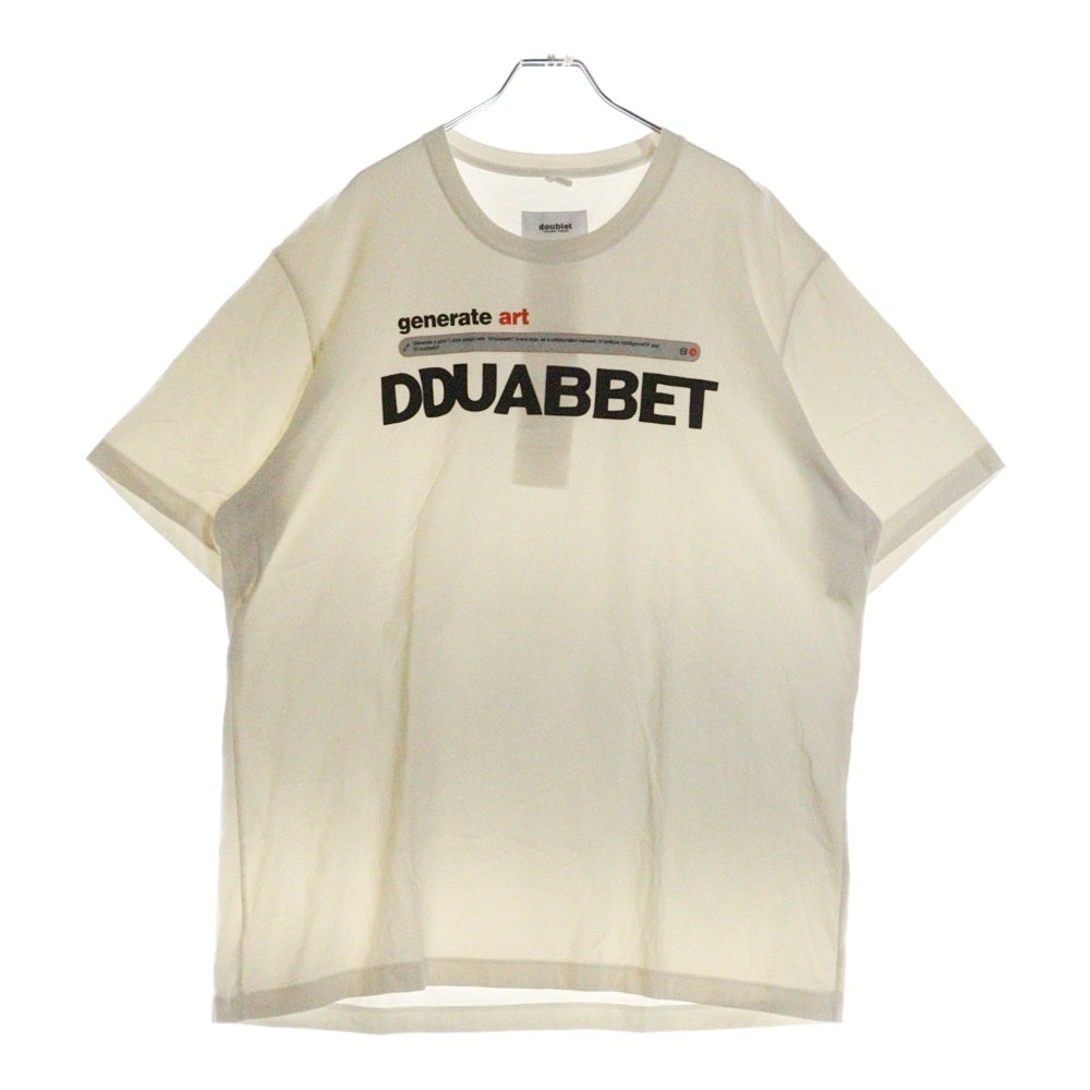 doublet(ダブレット) 24SS AI-GENERATED DOUBLET LOGO フロントロゴ 半袖Tシャツ カットソー ホワイト 24SS32CS315