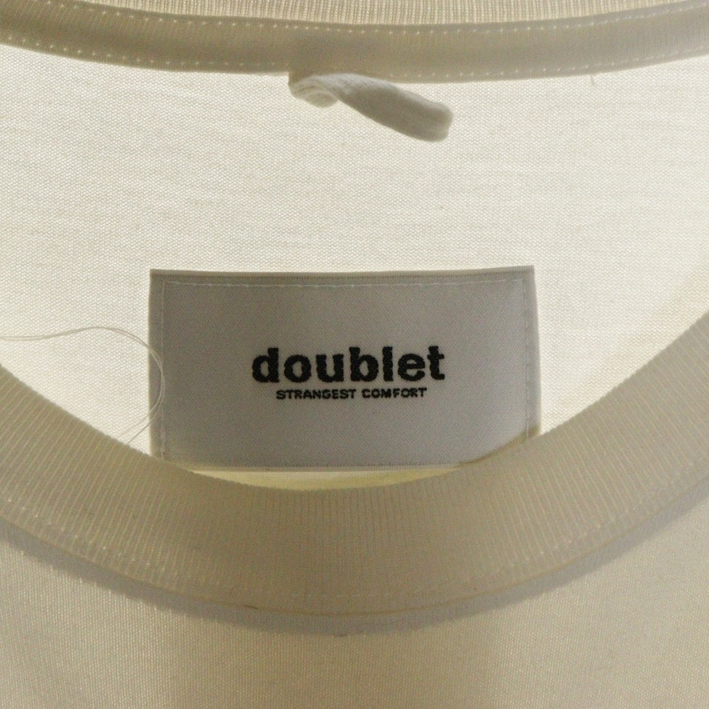 doublet(ダブレット) 24SS AI-GENERATED DOUBLET LOGO フロントロゴ 半袖Tシャツ カットソー ホワイト 24SS32CS315